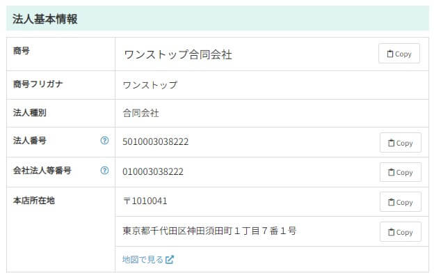 ワンストップ合同会社　法人番号