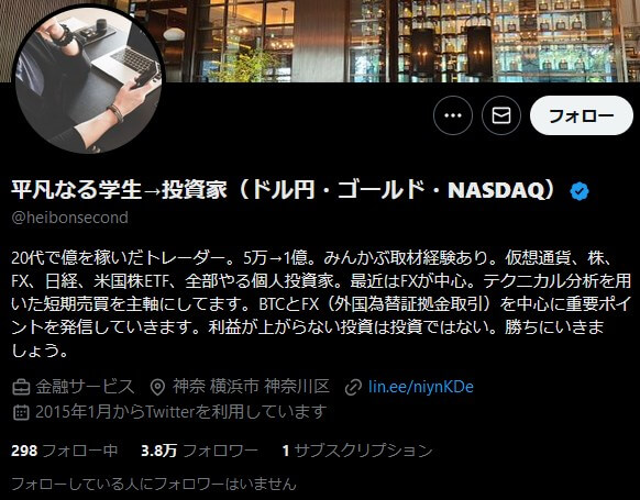 平凡式コピートレードのLINEに登録して検証